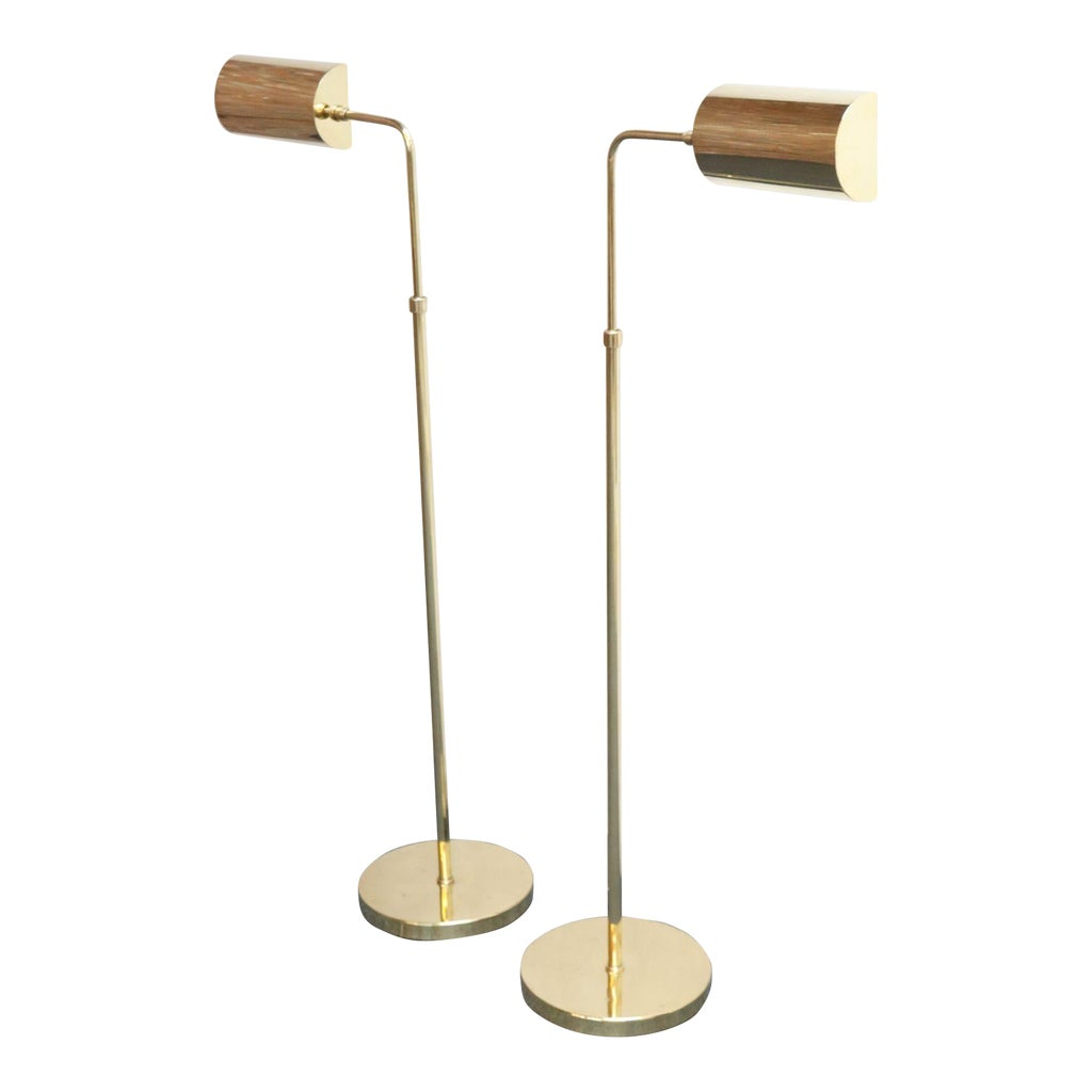 Pair of Vintage Fully Adjustable Floor Lamps by Chapman in Polished Brass