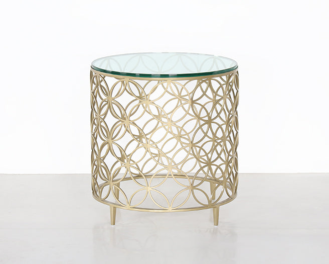 Gold Interlocking Circles End Table