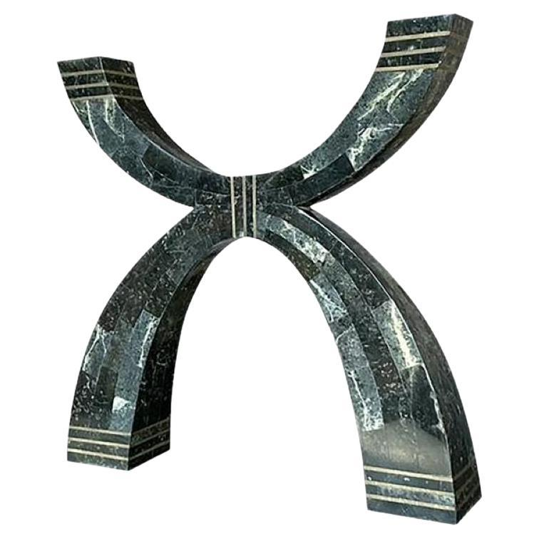 Vintage Boho Casa Bique Tessellated Stone and Bronze Candelabra