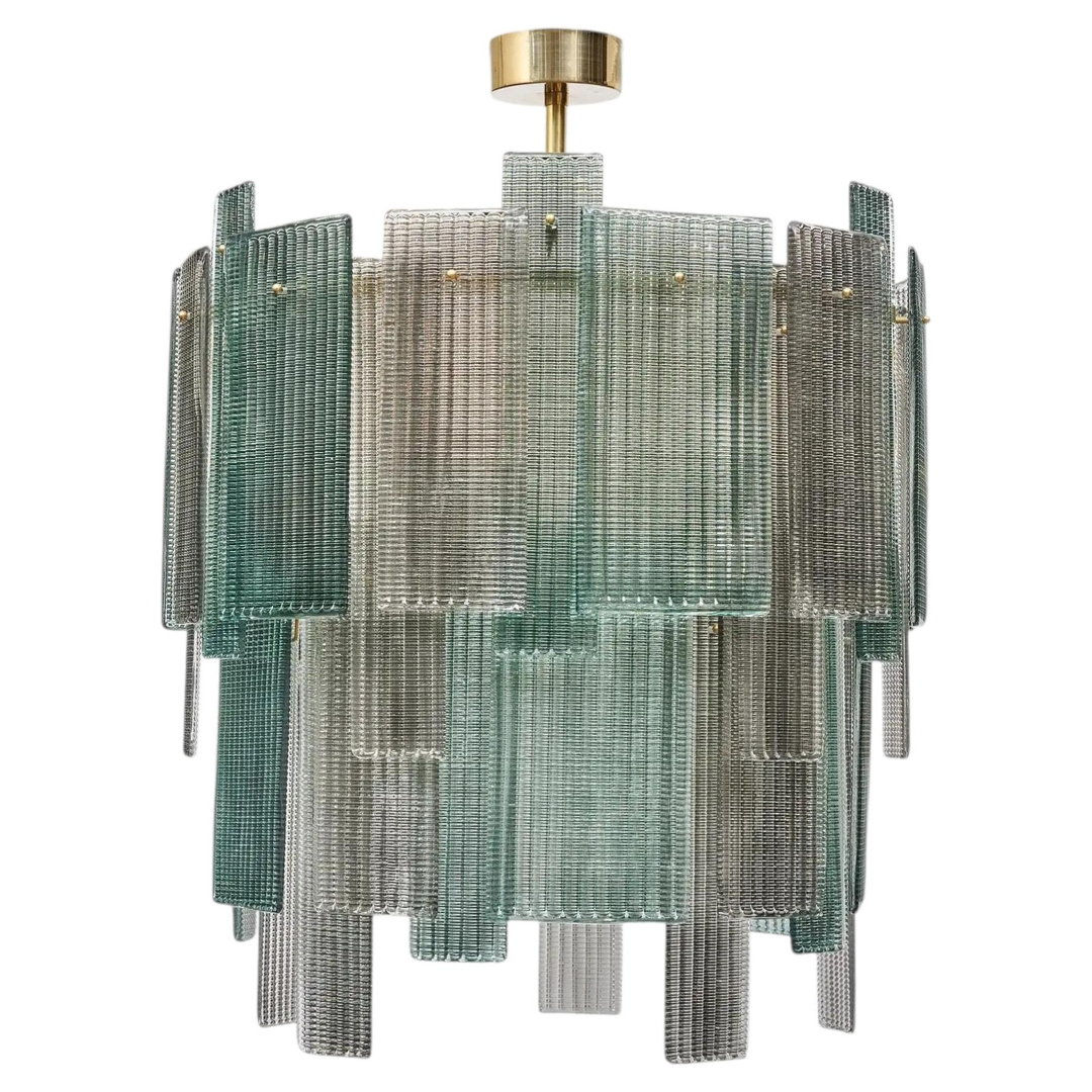 Sculptural Murano Glass Chandelier, Pair Available, in stock