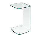 Glass C-Shaped End Table