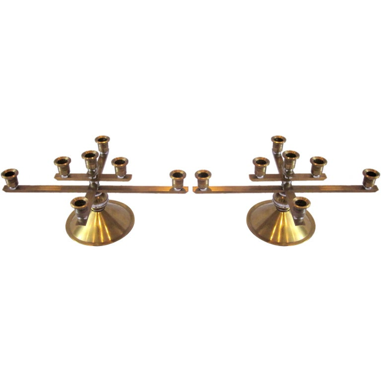 Pair of Bronze Candelabra
