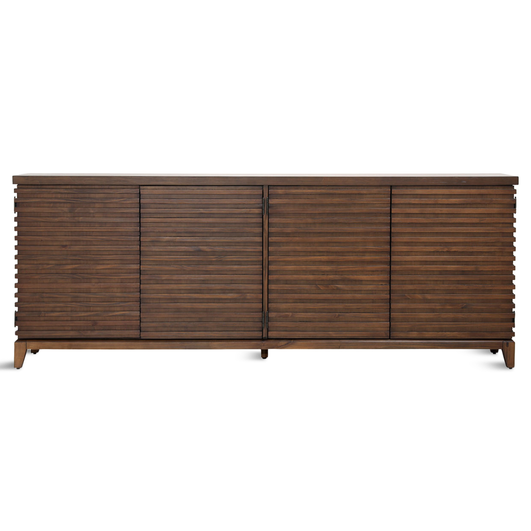 Slatted Acacia Wood Sideboard