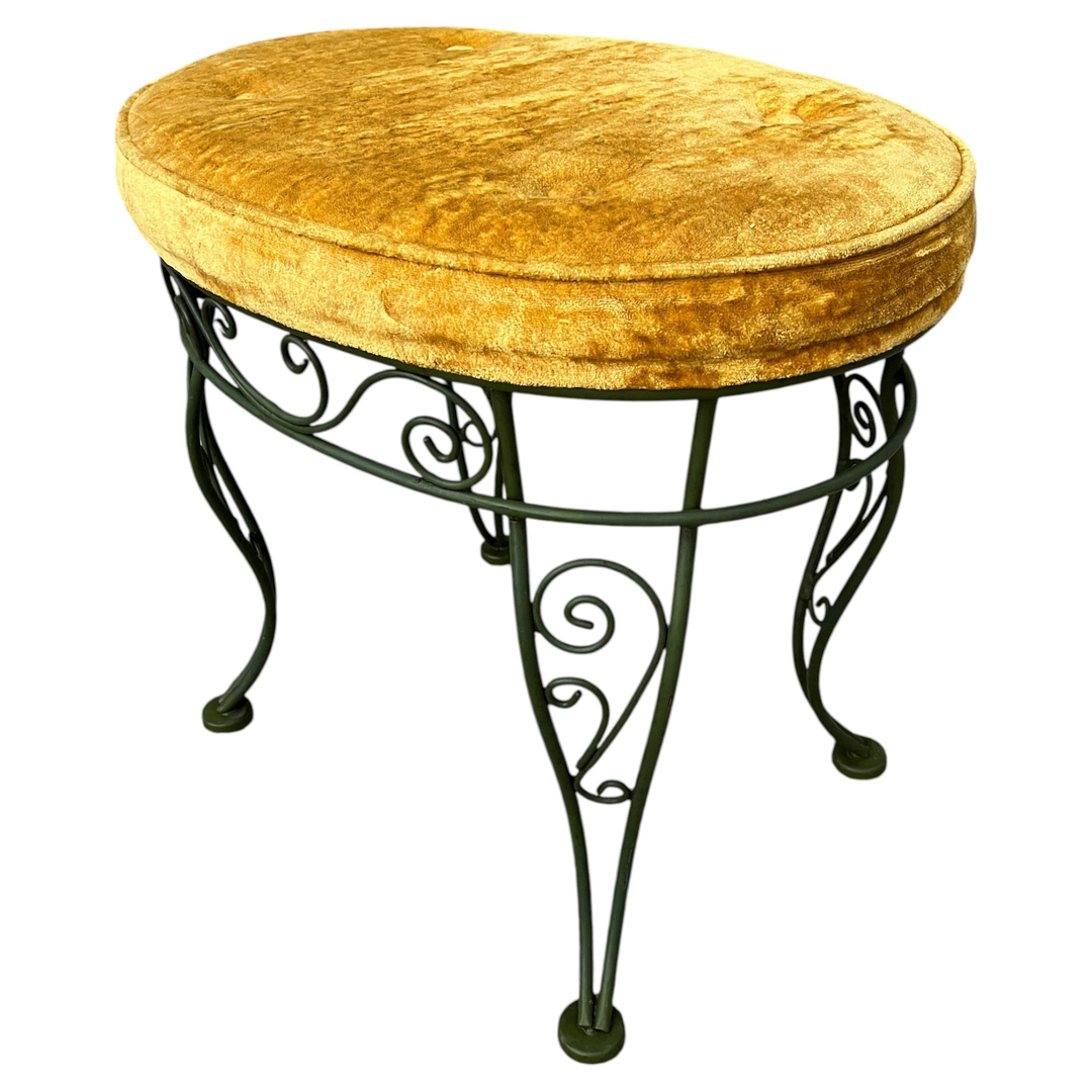 Mid-Century Modern Wrought Iron Vanity Stool. Circa 1960s