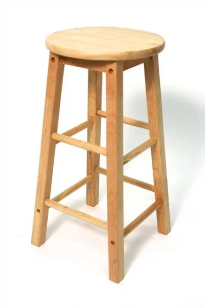 BLONDE SQUARE LEGGED WOODEN BAR STOOL