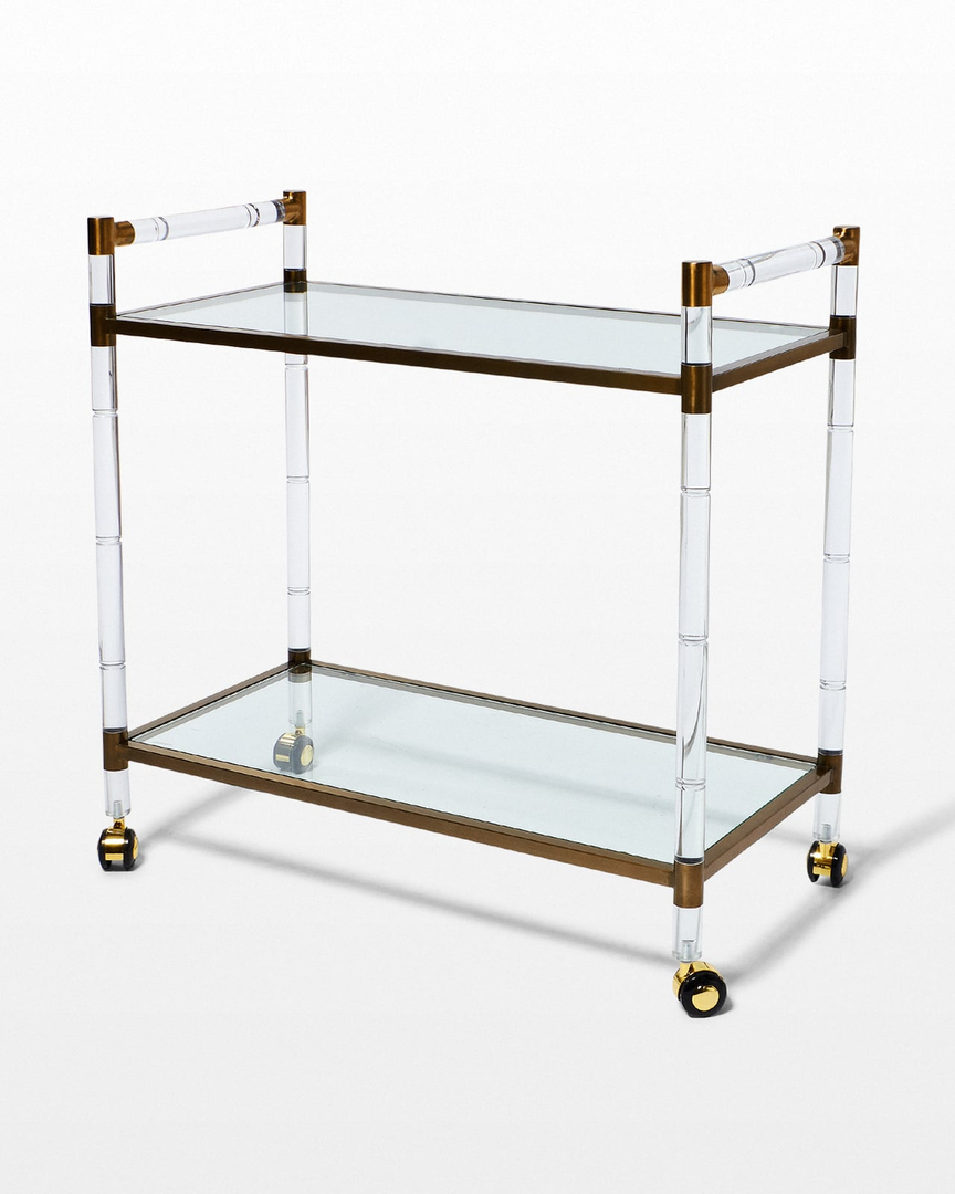 Gordon Acrylic and Glass Bar Cart