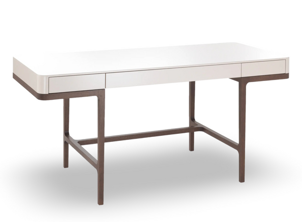 White Desk with Wooden Legs