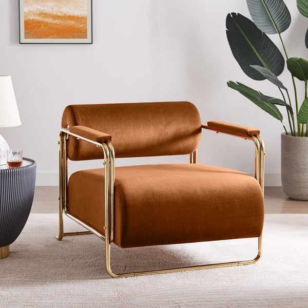 Deighton Brown Velvet Accent Chair