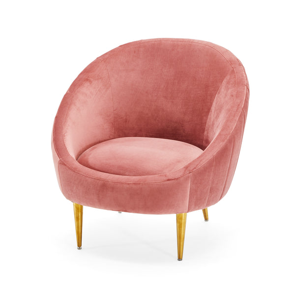 Pink Velvet Dark Deco Lounge Chair
