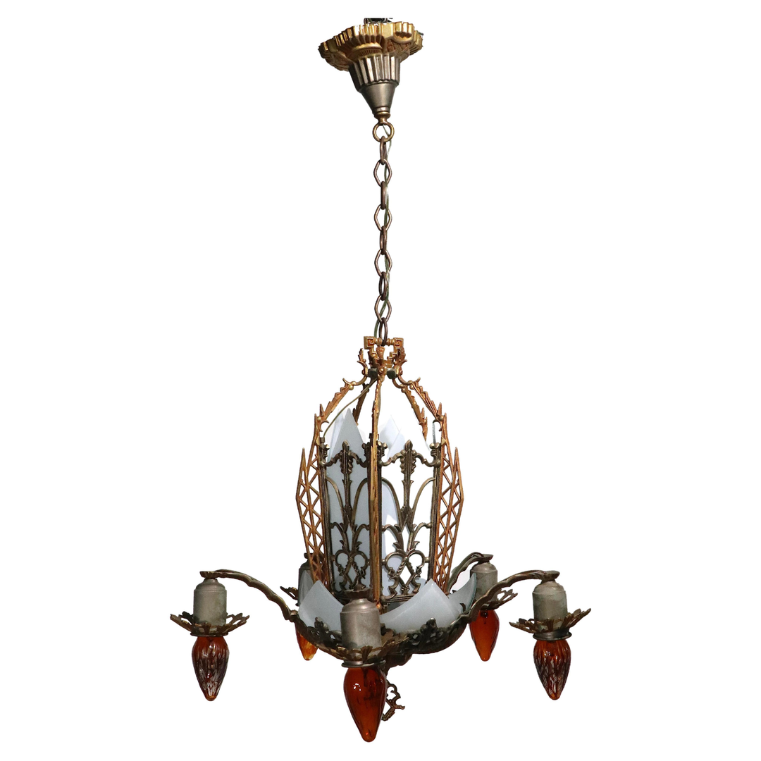 American Art Deco Chandelier, circa 1920-1930's