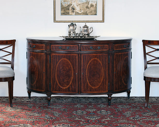 Flame Veneered Bowfront Sideboard