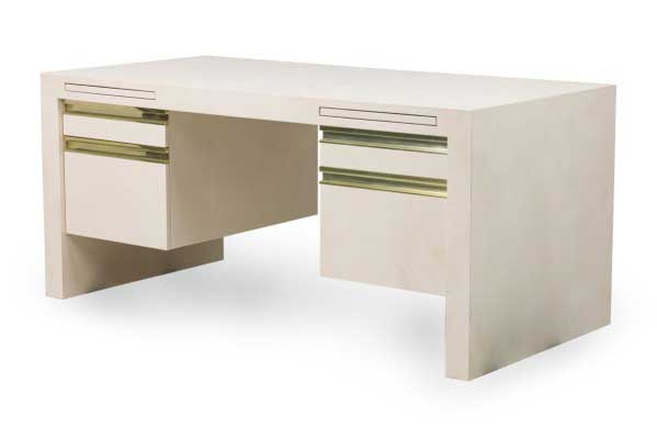 American Mid-Century Karl Springer Style Custom Built Desk