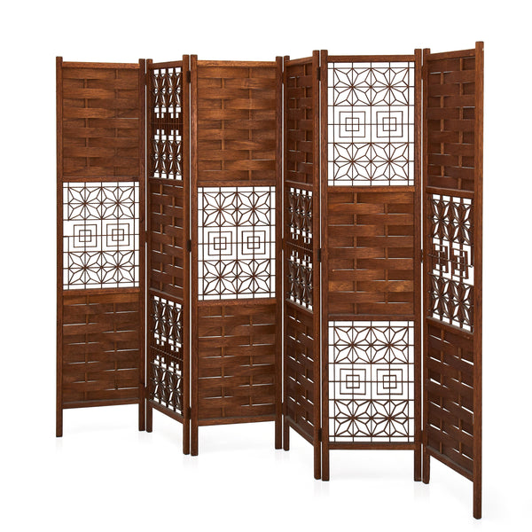 Wood 6 Panel Room Divider