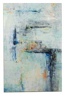 Multicolor Abstract Painting in Blue and Black Tones