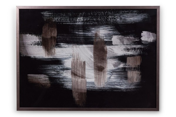 Contemporary Abstract Painting in Neutral Tones with Dark Background