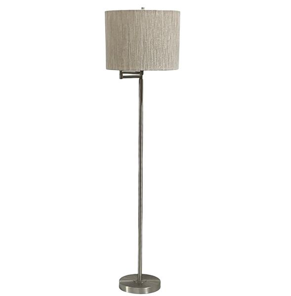 Floor Lamp Base; Brushed Stainless steel, telescoping arm,