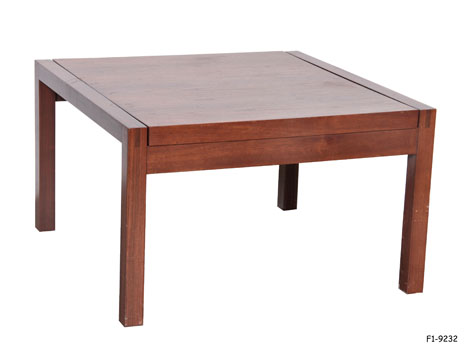 COFFEE TABLE: 1960's Contemporary, Dark Teak with Square Inset Top with Peg & Groove Frame, 30"Sq x 18"H