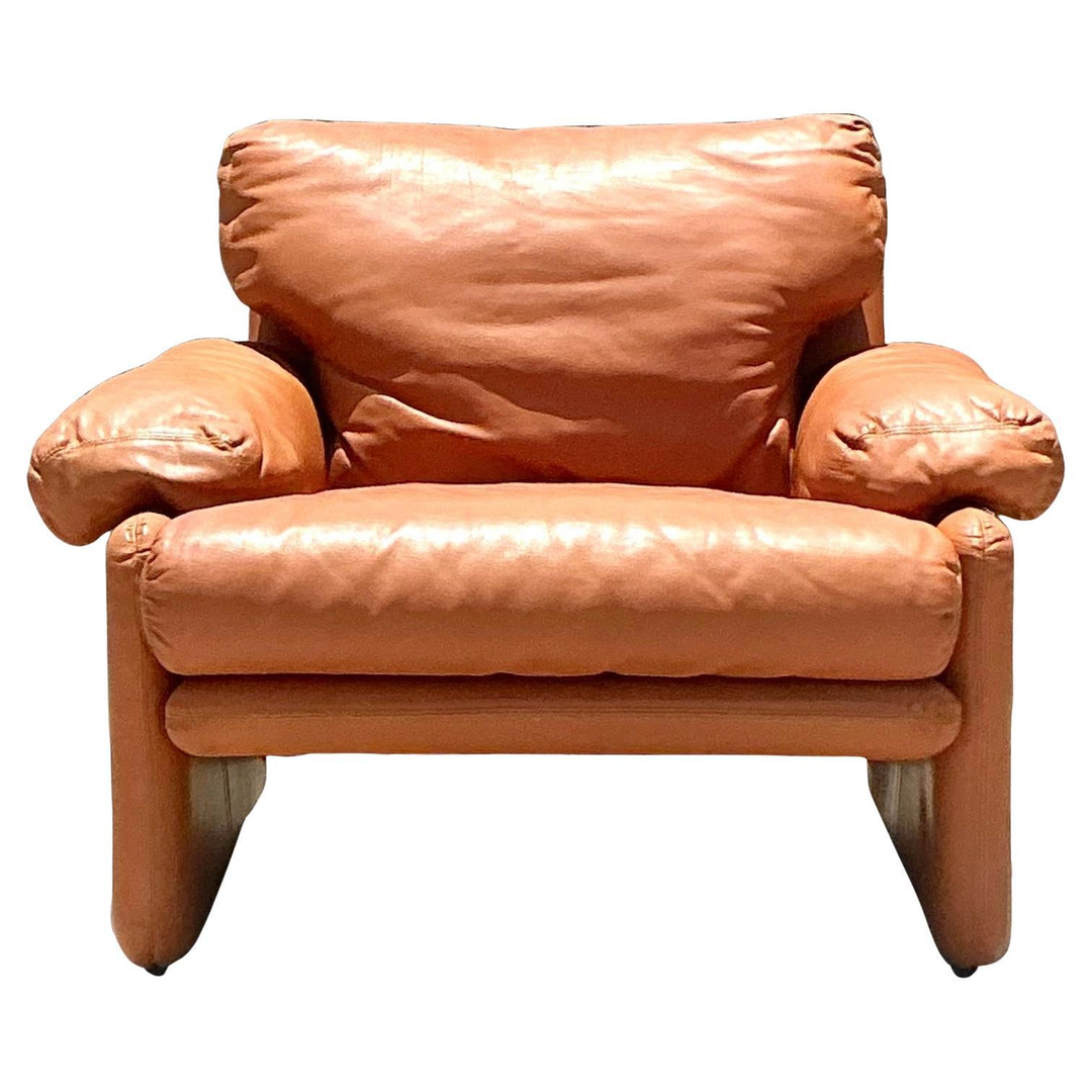 Vintage Boho Tobia Scarpa for B&B Italia Leather Lounge Chair