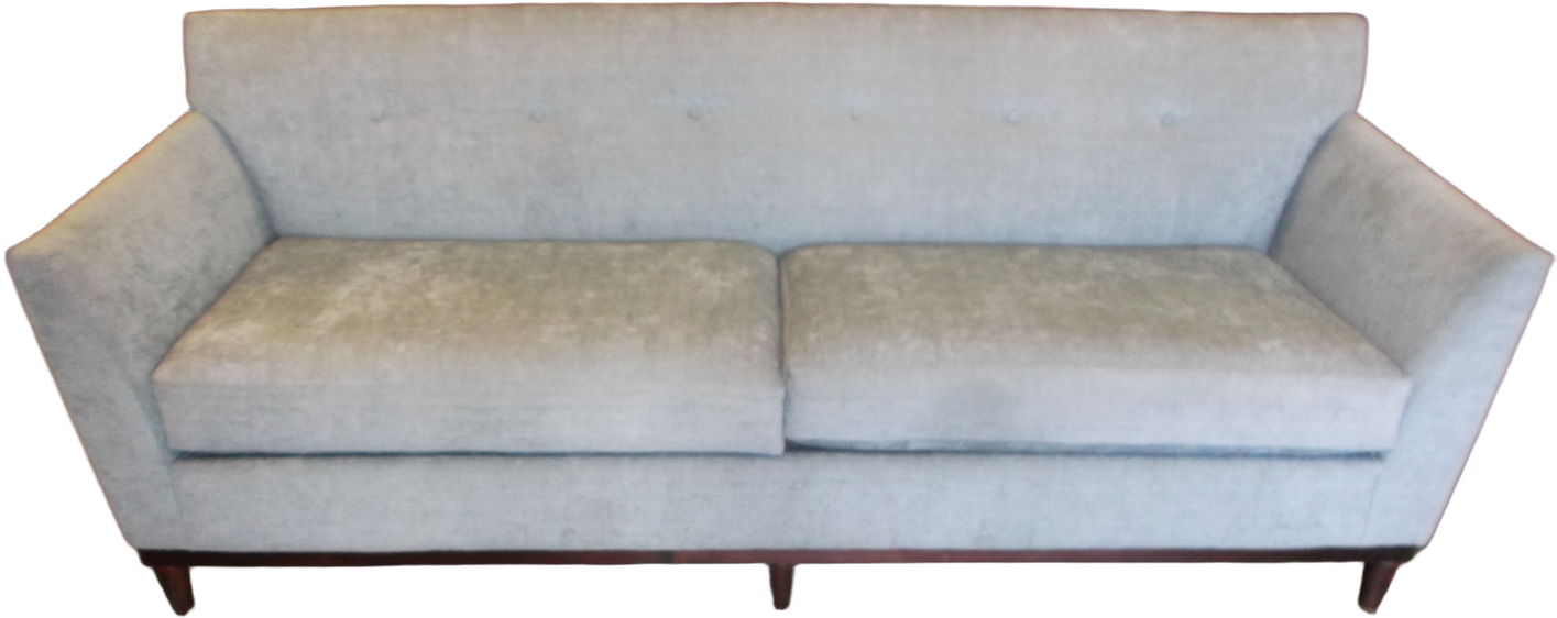 Sofa, Light Blue Raw Silk, 2 Cushions, Warehouse, Blue, Sofa, Sofas, No Visible Wear And Tear, Rawsilk, Wood, 1990's, Contemporary