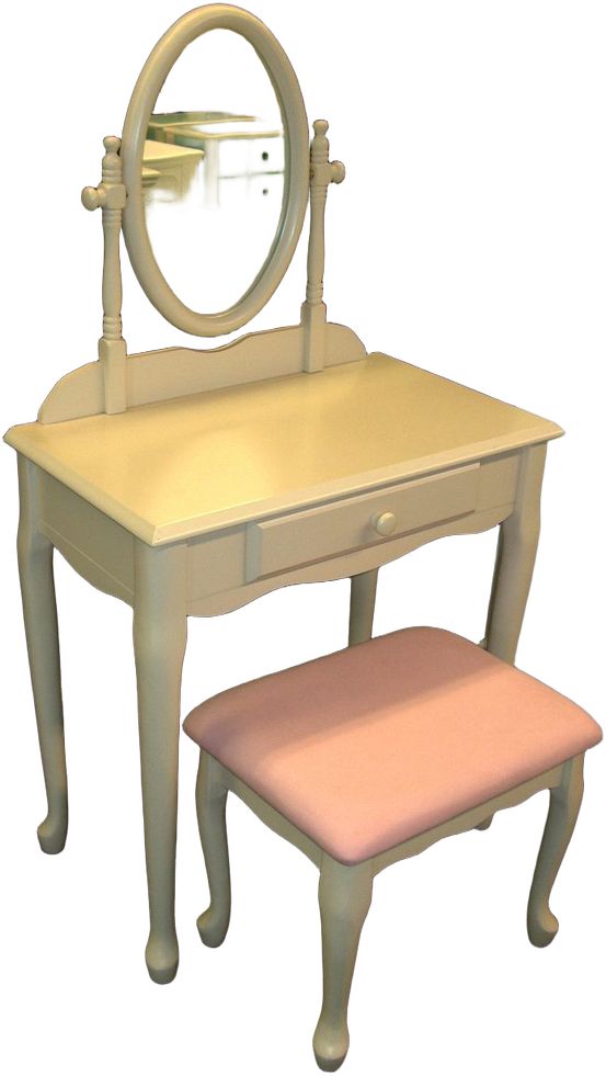 Vanity Stool, Ivory Paint, Pink Fabric Seat, Match To Vanity #31066928, Warehouse, Ivory, Pink, Stool, Stools, No Visible Wear And Tear, UNIVERSAL, Wood, Fabric, 1990's, Traditional