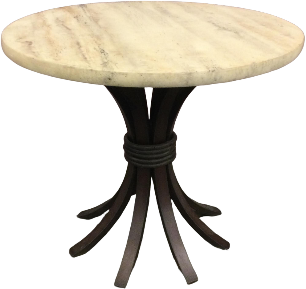 Small Round Table, Faux Stone Top, Splayed Wood Base, Warehouse, Beige, Dk. Brown, Accent Table, Table, 24"W, 21"H, UNIVERSAL, Wood, Wood, Marbled